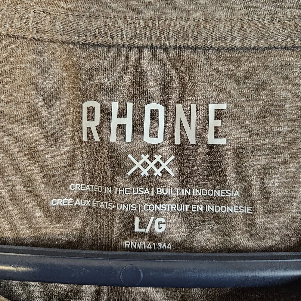 Rhone Mens Athetic Shirt Large Taupe Short Sleeve - Picture 2 of 6